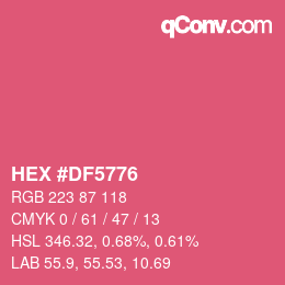 Color code: HEX #DF5776 | qconv.com