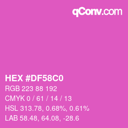 Color code: HEX #DF58C0 | qconv.com