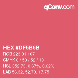 Color code: HEX #DF5B6B | qconv.com