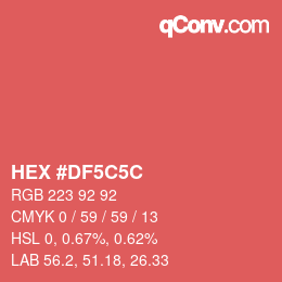 Color code: HEX #DF5C5C | qconv.com