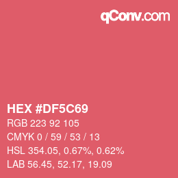Color code: HEX #DF5C69 | qconv.com