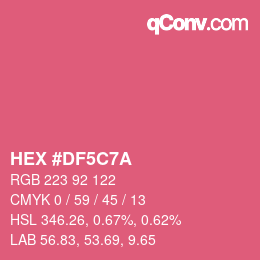 Color code: HEX #DF5C7A | qconv.com