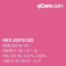 Color code: HEX #DF5C8D | qconv.com