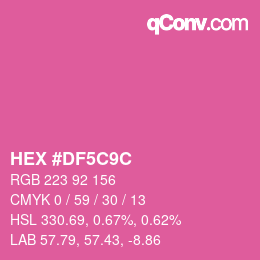 Color code: HEX #DF5C9C | qconv.com