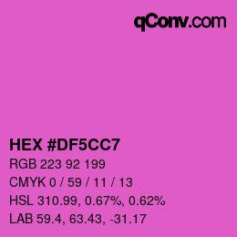Color code: HEX #DF5CC7 | qconv.com