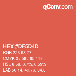 Farbcode: HEX #DF5D4D | qconv.com
