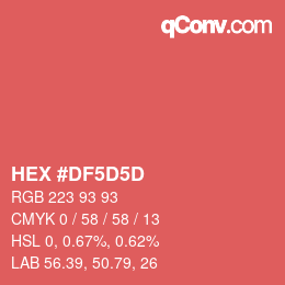 カラーコード: HEX #DF5D5D | qconv.com