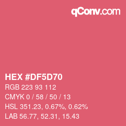 Color code: HEX #DF5D70 | qconv.com
