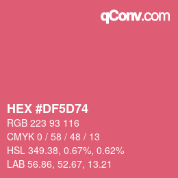 Color code: HEX #DF5D74 | qconv.com