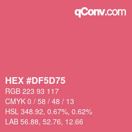 Color code: HEX #DF5D75 | qconv.com