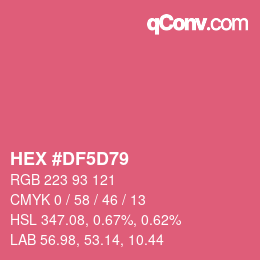 Color code: HEX #DF5D79 | qconv.com