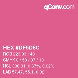カラーコード: HEX #DF5D8C | qconv.com