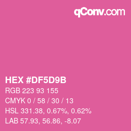 Color code: HEX #DF5D9B | qconv.com