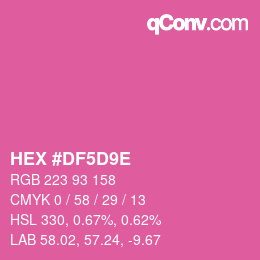 Color code: HEX #DF5D9E | qconv.com
