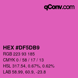カラーコード: HEX #DF5DB9 | qconv.com