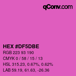 Color code: HEX #DF5DBE | qconv.com