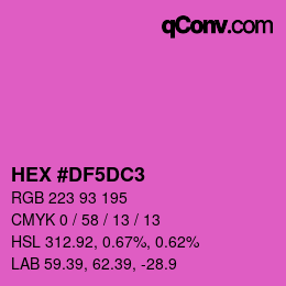 颜色代码: HEX #DF5DC3 | qconv.com