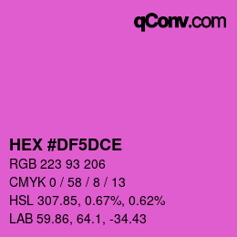 Color code: HEX #DF5DCE | qconv.com