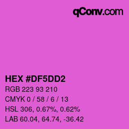 Color code: HEX #DF5DD2 | qconv.com