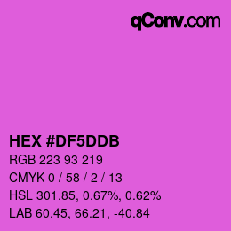 カラーコード: HEX #DF5DDB | qconv.com