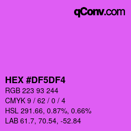 Color code: HEX #DF5DF4 | qconv.com