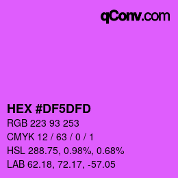 Color code: HEX #DF5DFD | qconv.com