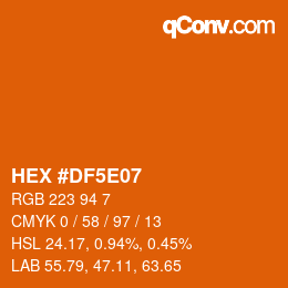 Color code: HEX #DF5E07 | qconv.com