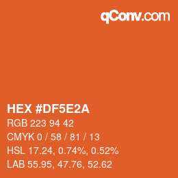 Farbcode: HEX #DF5E2A | qconv.com