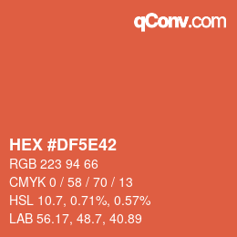Farbcode: HEX #DF5E42 | qconv.com