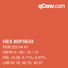 Color code: HEX #DF5E43 | qconv.com