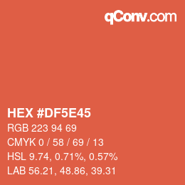 Color code: HEX #DF5E45 | qconv.com