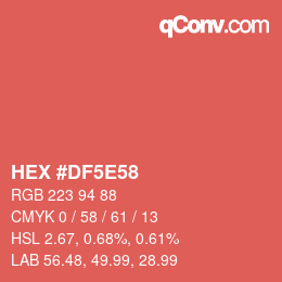 Color code: HEX #DF5E58 | qconv.com