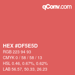 Color code: HEX #DF5E5D | qconv.com