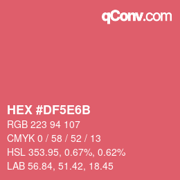 Código de color: HEX #DF5E6B | qconv.com