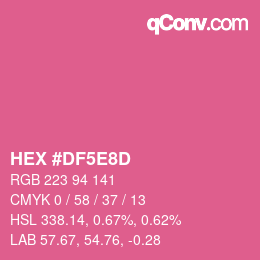 Color code: HEX #DF5E8D | qconv.com