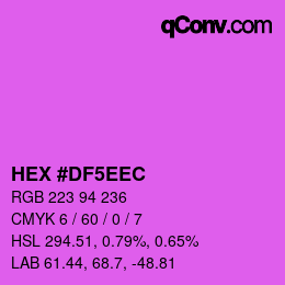 Color code: HEX #DF5EEC | qconv.com