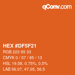 Farbcode: HEX #DF5F21 | qconv.com
