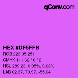 Color code: HEX #DF5FFB | qconv.com