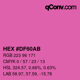 Color code: HEX #DF60AB | qconv.com