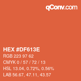 Color code: HEX #DF613E | qconv.com
