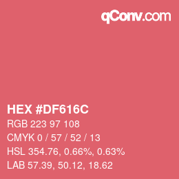 Color code: HEX #DF616C | qconv.com