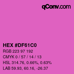 Color code: HEX #DF61C0 | qconv.com