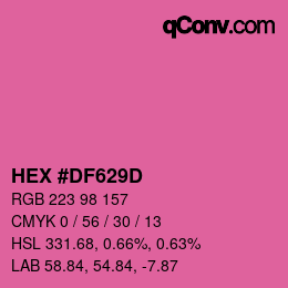 カラーコード: HEX #DF629D | qconv.com