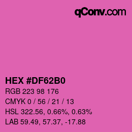 Color code: HEX #DF62B0 | qconv.com