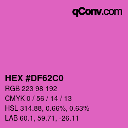 Color code: HEX #DF62C0 | qconv.com
