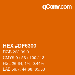 Color code: HEX #DF6300 | qconv.com
