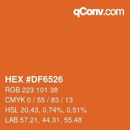 Color code: HEX #DF6526 | qconv.com