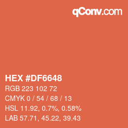 Color code: HEX #DF6648 | qconv.com