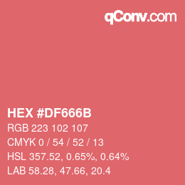 Color code: HEX #DF666B | qconv.com