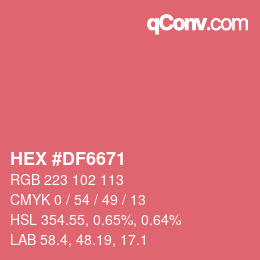 Color code: HEX #DF6671 | qconv.com